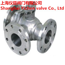 Stainless Steel CF8m Three Way Flanged Ball Valve